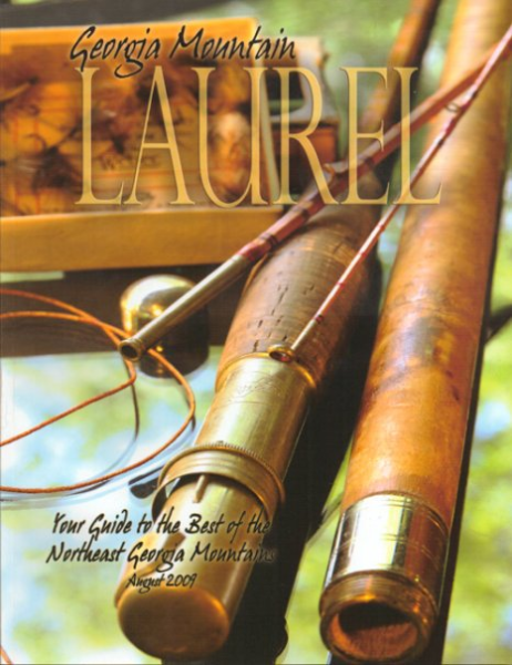 Georgia Mountain Laurel Cover feature for Kurtis Miller KMpics.com with antique fly fishing rod